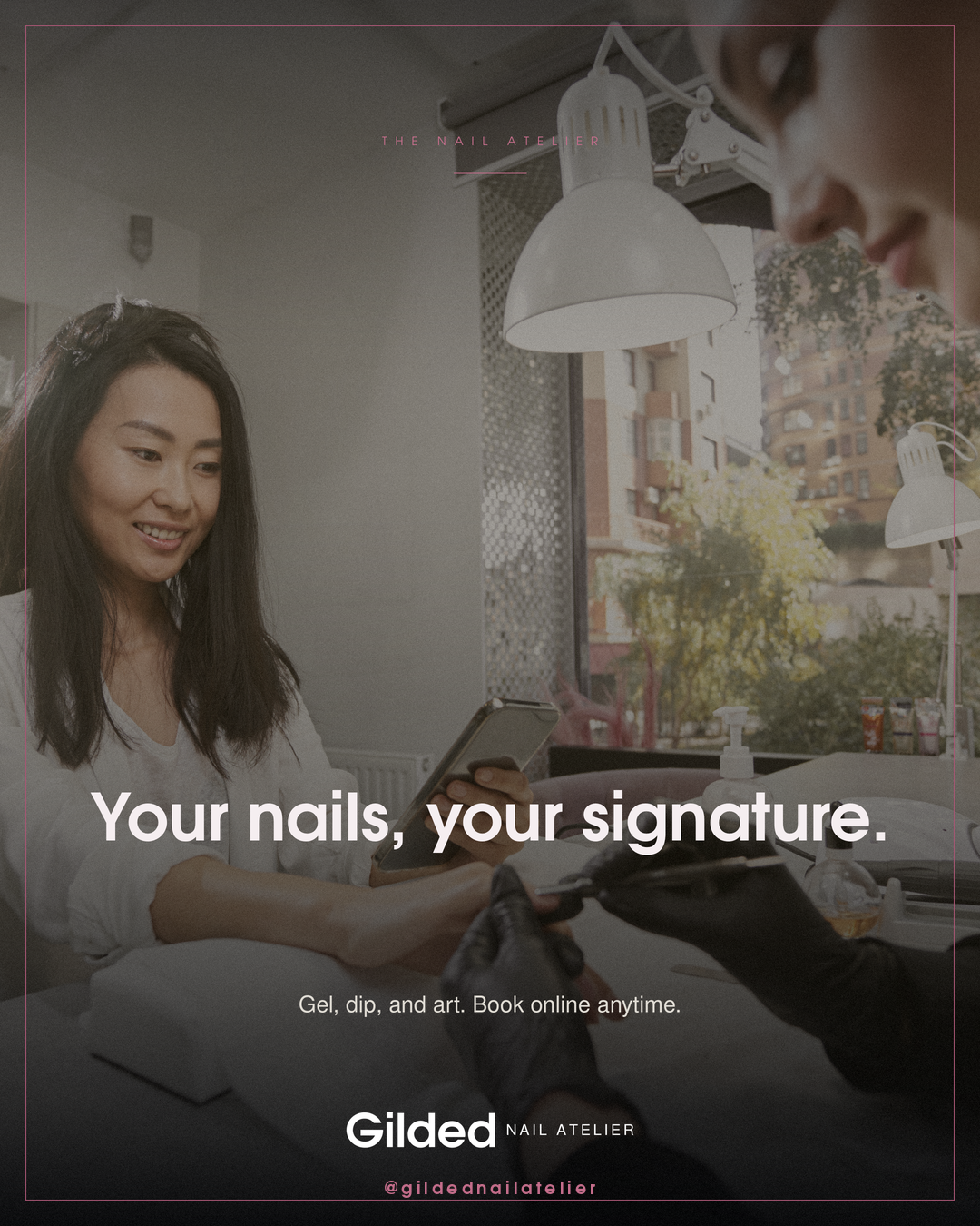 Signature branded post example for Gilded Nail Atelier